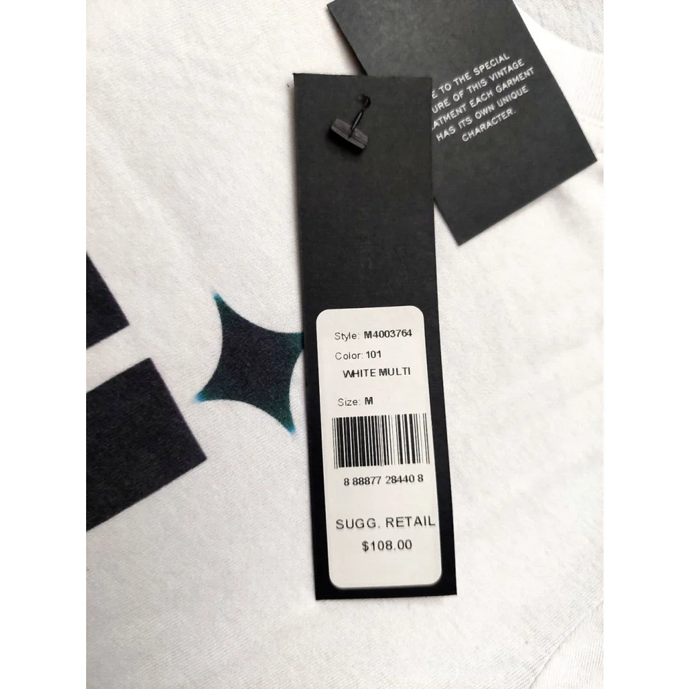 Marc by Marc Jacobs Long Sleeve White Cotton Graphic Sci-Fi Tee Shirt Sz…
